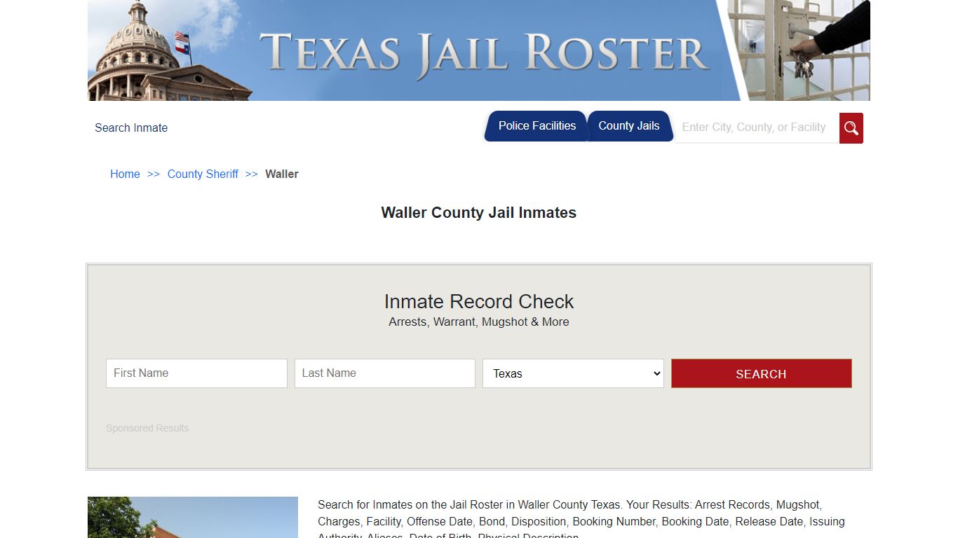 Waller County Jail Inmates | Jail Roster Search